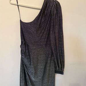 Elegant One-Shoulder Metallic Dress
